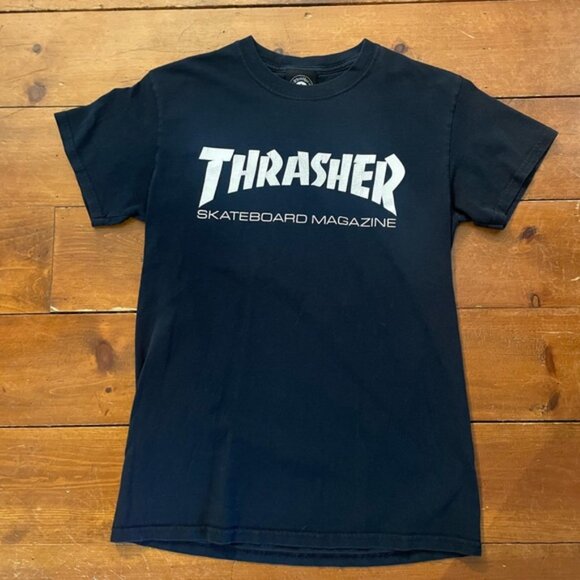 Thrasher Skateboard Magazine Black Short Sleeve Crewneck T Shirt - Picture 4 of 6